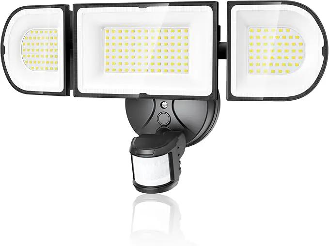 Olafus 180W Motion Sensor Outdoor Lights, 18000lm Dusk to Dawn LED Flood Lights Outdoor Wired, 6500K Daylight Motion Lights for Outside, IP65 Waterproof Exterior Security Light, Black by GreenHaven Gardens