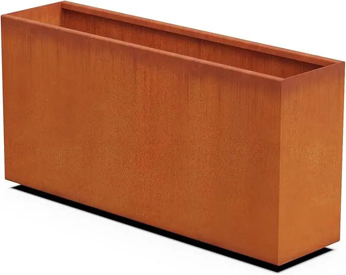 Tall Corten Steel Planter Box – 48x24 Inch Large Rectangular Planter for Outdoor Privacy & Patios | Heavy Duty Metal | Made in USA, Fully Assembled by GreenHaven Gardens