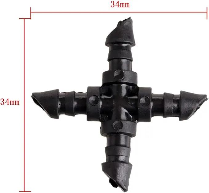 Mtsooning 50PCS Irrigation Cross Connectors for 4/7mm Hose,Barbed Tubing Fittings Kit 4-Way Coupling for Drip Sprinkler Garden Lawn Systems Systems by GreenHaven Gardens