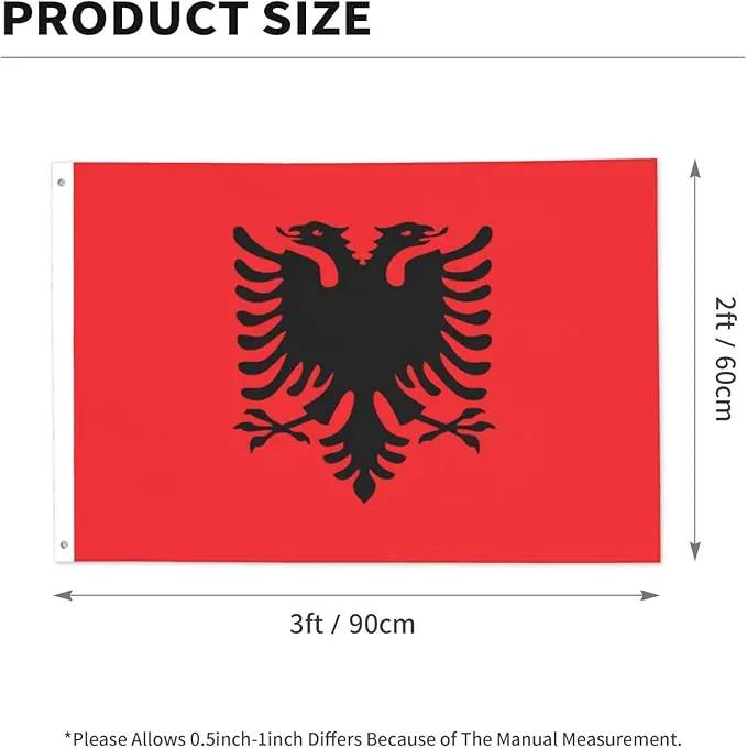 Albania Albanian Flag Garden Yard House 2x3 ft Flags Double Sided Print Banner Indoor Outdoor Party Home Decorations for Boat Dorm House Balcony by GreenHaven Gardens