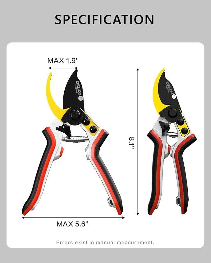 8.1" Pruning Shears for Gardening (Durable and Sharp Teflon-coated SK5 Blade)(Ergonomic Rubber Non-slip Handle) Bypass Garden Shears Up to 1 Inch Cut Capacity by GreenHaven Gardens