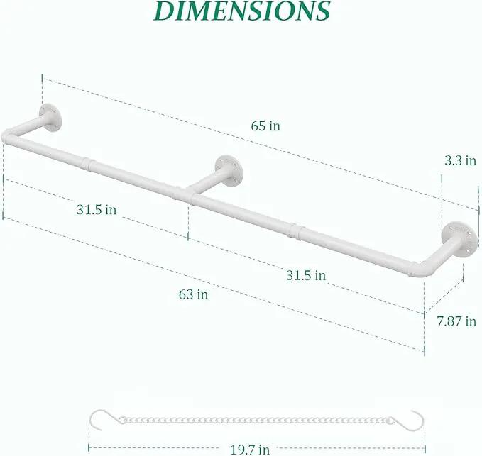 Plant Hanger Indoor, Hanging Planters for Indoor Plants with 6 Hanging Chains, Wall Plant Hanging Rod for Window Ceiling, 65 Inch, Metal/White… by GreenHaven Gardens