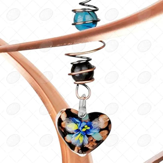 Red Carpet Studios 31042 Cosmix Wind Spinner Double Helix, Copper W/Heart Crystal, 14 Inch by GreenHaven Gardens