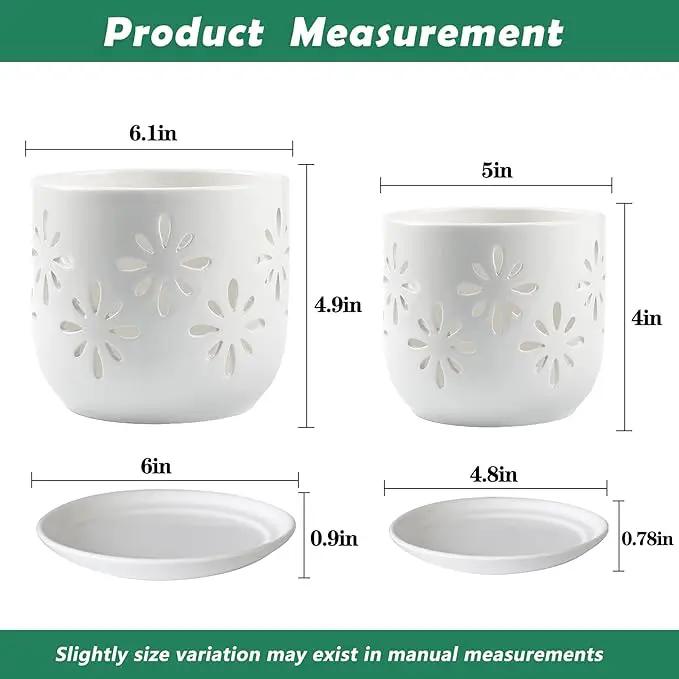 EFISPSS Orchid Pot-5+6 Inch,Ceramic Drainage Orchid Pots with Holes, Enhance Good Ventilation and Drainage,Orchid Pots Indoor/Outdoor Plants or Repotting by GreenHaven Gardens