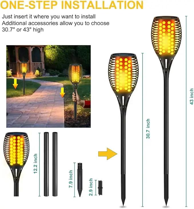 Aityvert Solar Lights, 43" Flickering Flames Torch Lights Outdoor Waterproof Landscape Decoration Lighting Dusk to Dawn Auto On/Off Security Flame Lights for Yard Garden Pathway Driveway (4 Pack) by GreenHaven Gardens