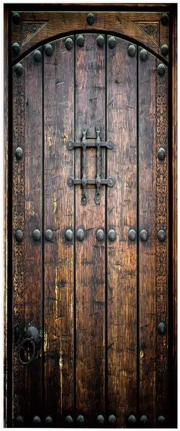 3D Peel & Stick Murals - Wooden Door Wallpaper - Self-Adhesive, Removable PVC - Waterproof - Bedroom/Living Room Decor - 35.4 x 78.7 inch by GreenHaven Gardens