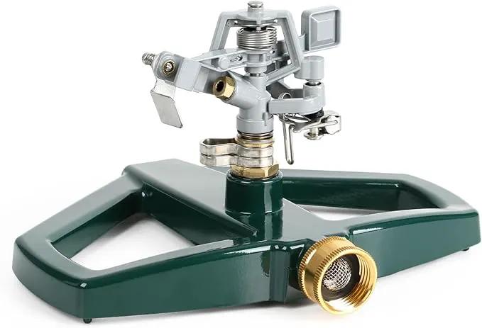 STYDDI Heavy Duty Impact Pulsating Sprinkler for Yard, All Metal Adjustable Rotating Circular Impulse Lawn Sprinkler for Medium to Large Areas, Lawn and Garden, Coverage up to 5,800 Sq. Ft by GreenHaven Gardens