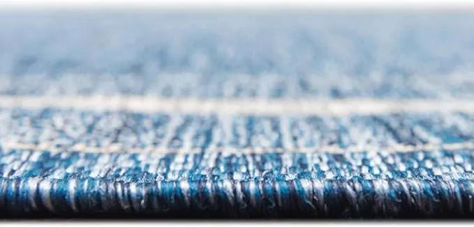 Unique Loom Outdoor Border Collection Area Rug - Soft Border (3' 3" x 5' 3" Oval, Blue/ Ivory) by GreenHaven Gardens