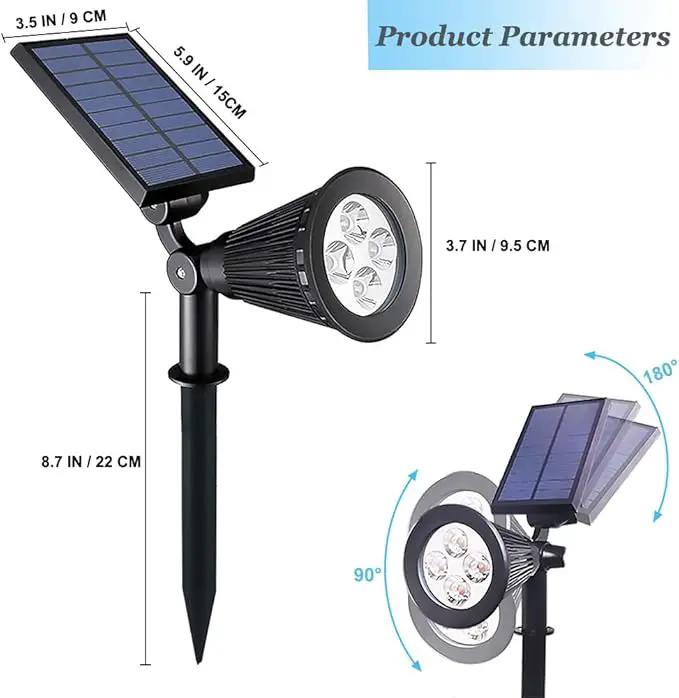 Clordeal Green Solar Spotlight, 2 in 1 Solar Powered LED Landscape Lights Outdoor, Waterproof 4 LED Solar Tree Uplight Garden Decorative Lighting (Green) by GreenHaven Gardens