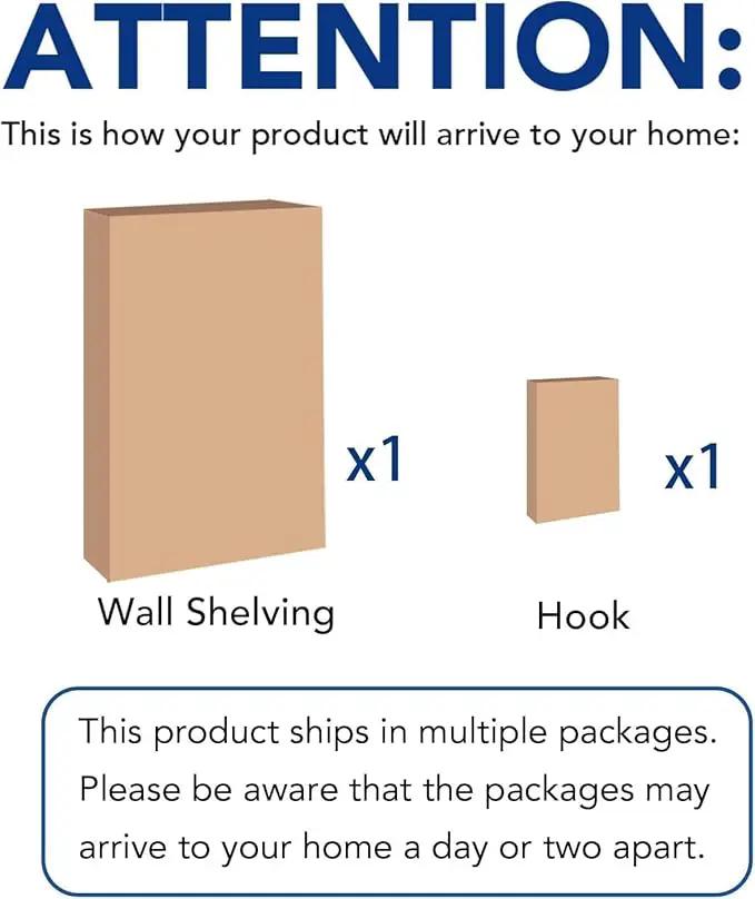 LEXIMOUNTS 2-Pack 2x4ft Garage Shelving with Hooks, 24-inch-by-48-inch Wall Shelf Garage Storage Racks Floating Shelves, White by GreenHaven Gardens