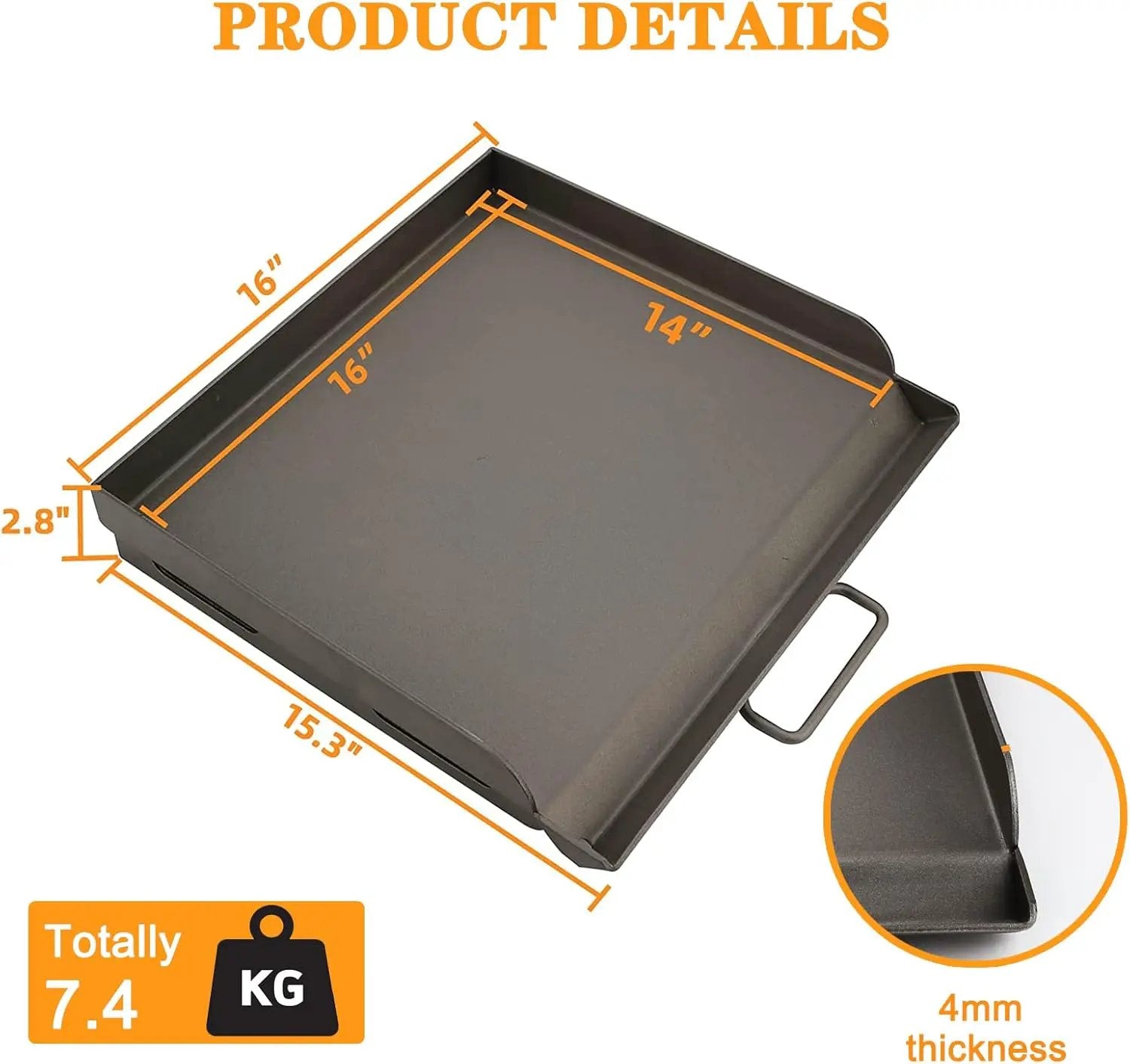 Uniflasy Fry Griddle for Camp Chef Stove, 14" x16" Flat Top Gas Grill Griddle for Camp Chef EX60LW EX60P EX60FP EX60B EX280LW DB60D YK60LW EX90LW SB30D, Professional Griddle Flat Top Plate by GreenHaven Gardens