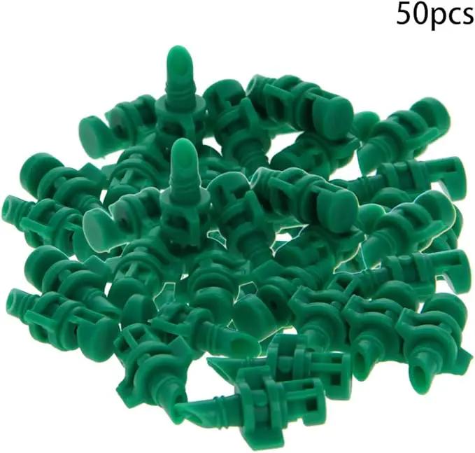 MroMax 50Pcs 180 Degree Micro Sprayer Automizing Sprinkler Nozzle Hydroponic Aeroponic Misters Fan Jet for Miniature Garden Lawn Plant Irrigation System Green by GreenHaven Gardens