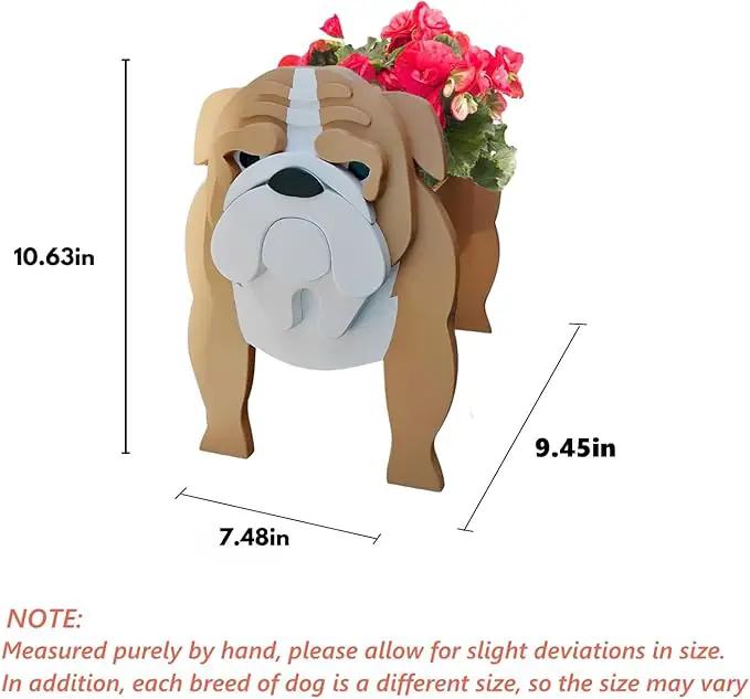 English Bulldog Dog Planter Plant Pots,Cute Garden Dog Flower Planter,Dog Planters Birthday Gifts for Women,Office,Indoor/Outdoor Decor（9.45 * 7.48 * 10.63in） by GreenHaven Gardens