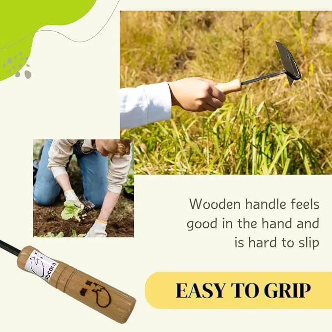 Japanese Sickle (Nejirigama) Durable Carbon Steel (SK85) Blade, Weeder Scraper Hoe, Hand Held Garden Tool, Blade Length 4.72inch by GreenHaven Gardens
