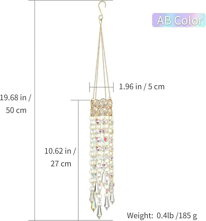 Hanging Window Garden Crystal Sun Catcher, Gold-Plated Sun Catcher for Indoor and Outdoor Decoration, Light Catcher, Party Crystals (AB Colour) by GreenHaven Gardens