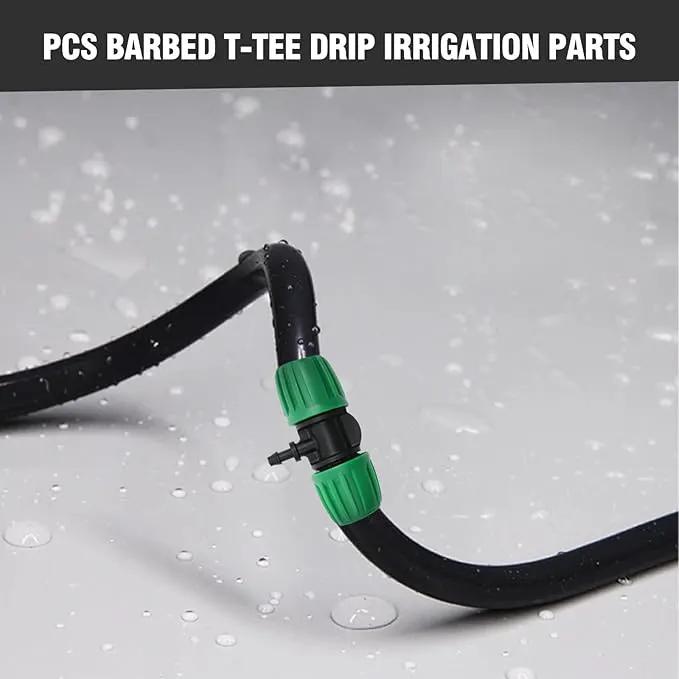 MDEOOSKY 12 Pcs Barbed Tee 1/2 Inch Tubing (1/2" ID X 0.6-0.63" OD) 16mm To 1/4 Inch Irrigation Tube Anti-Drop Barbed Tee Hose Fittings Drip Parts Twist Locked 3 Way Connectors(Fits 13mm ID / 4mm ID) by GreenHaven Gardens