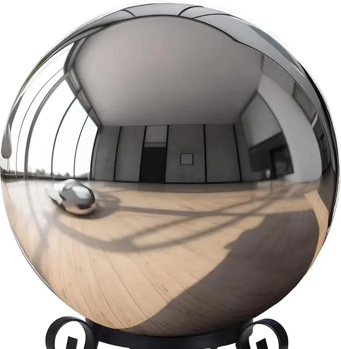 12 Inch Stainless Steel Gazing Globe,v2croft Hollow Ball Mirrored Surface Polished Shiny Sphere,Garden Stainless Steel Gazing Ball for Outdoor Lawn Pond Yard Ornament(Silver) by GreenHaven Gardens