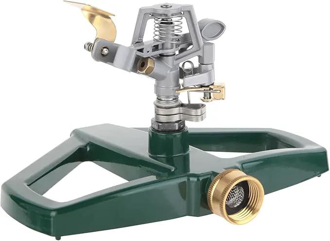 Metal Sprinklers for Yard Heavy Duty Zinc Alloy Pulsating Impact Sprinkler, Adjustable Rainbird Sprinkler Head with Metal Base, Sprinkler System for Lawn Yard Large Area Garden by GreenHaven Gardens