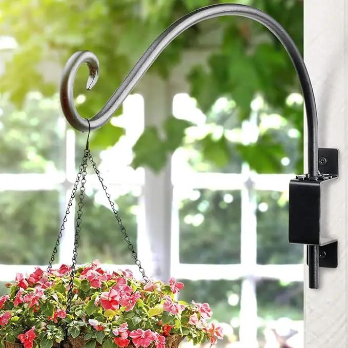 Swivel Bird Feeder Hanger Hook: Swivel Hanging Plant Bracket Outdoor - Wall Mount Swivel Hanging Hook for Bird Feeder 16Inch 2Packs by GreenHaven Gardens