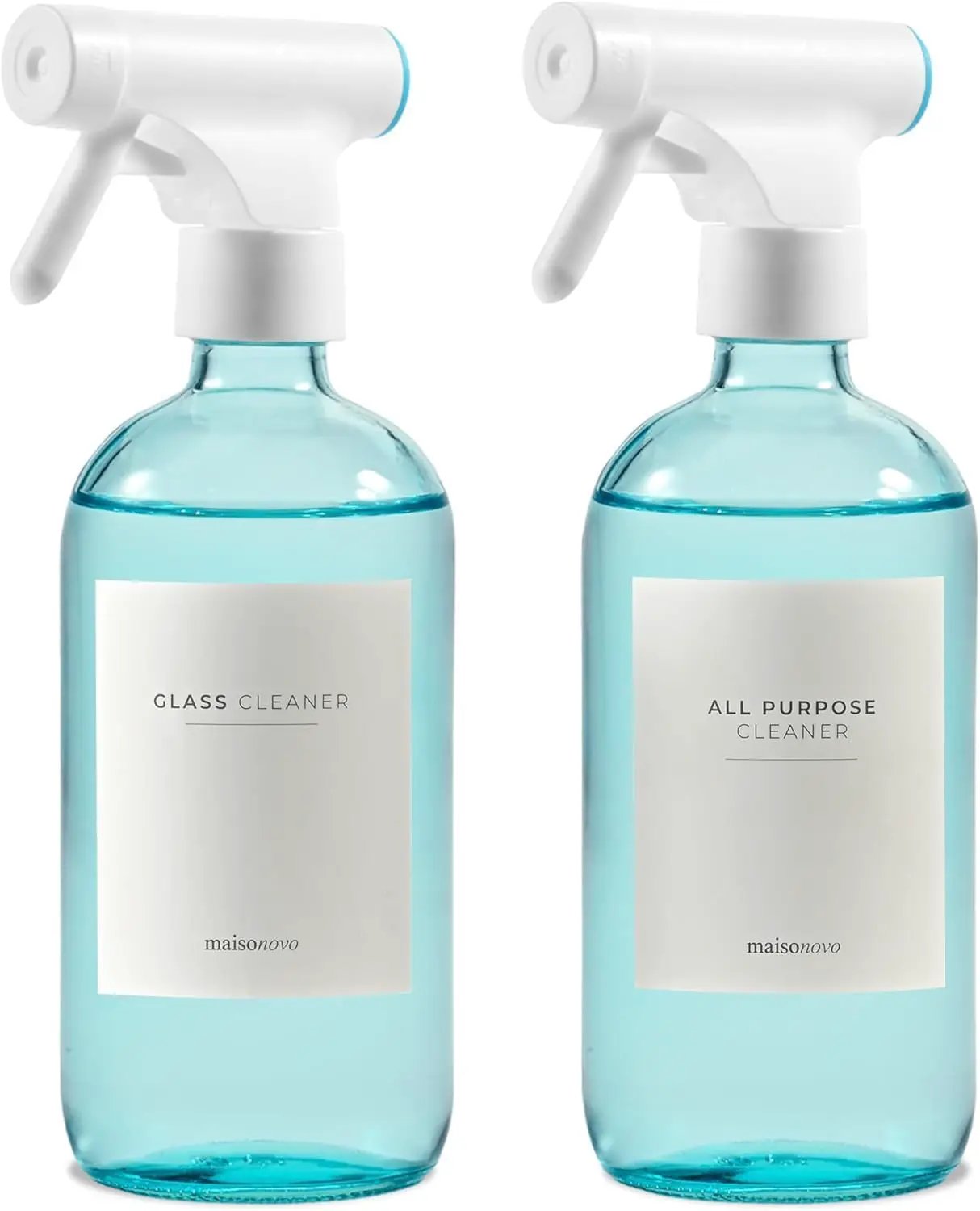 MaisoNovo Spray Bottle for Plants - 16.9 fl oz Blue x 2 with 16 Labels by GreenHaven Gardens