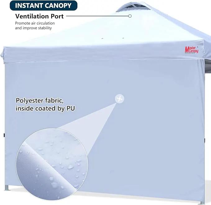 MASTERCANOPY Durable Pop-up Canopy Tent with 1 Sidewall (8'x8',White) by GreenHaven Gardens