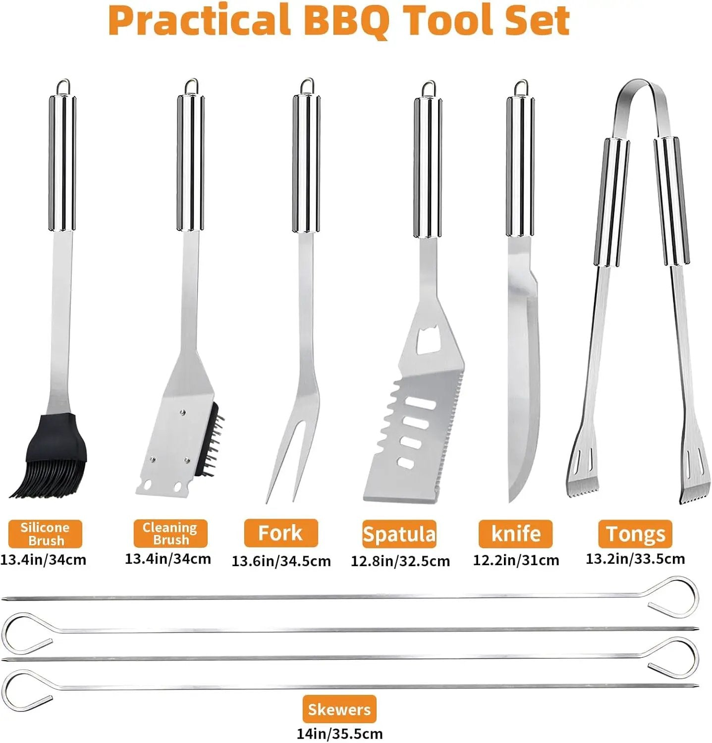 11Pcs Stainless Steel BBQ Grilling Accessories Set, Dad Gifts for Fathers Day Grilling Gifts,Portable Practical Grill Tools Utensils Kit with Storage Bag for Outdoor Grill Camping Backyard by GreenHaven Gardens