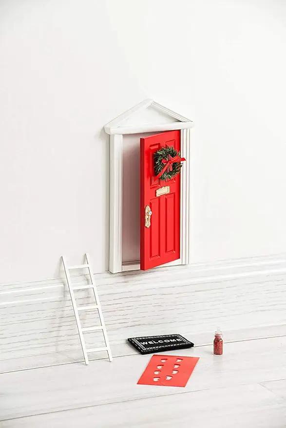 The Red Miniature Tiny Wooden Tooth Fairy Door/Fairy Doors and Accessories Fairy Tale idea Craft Activities for Present by GreenHaven Gardens