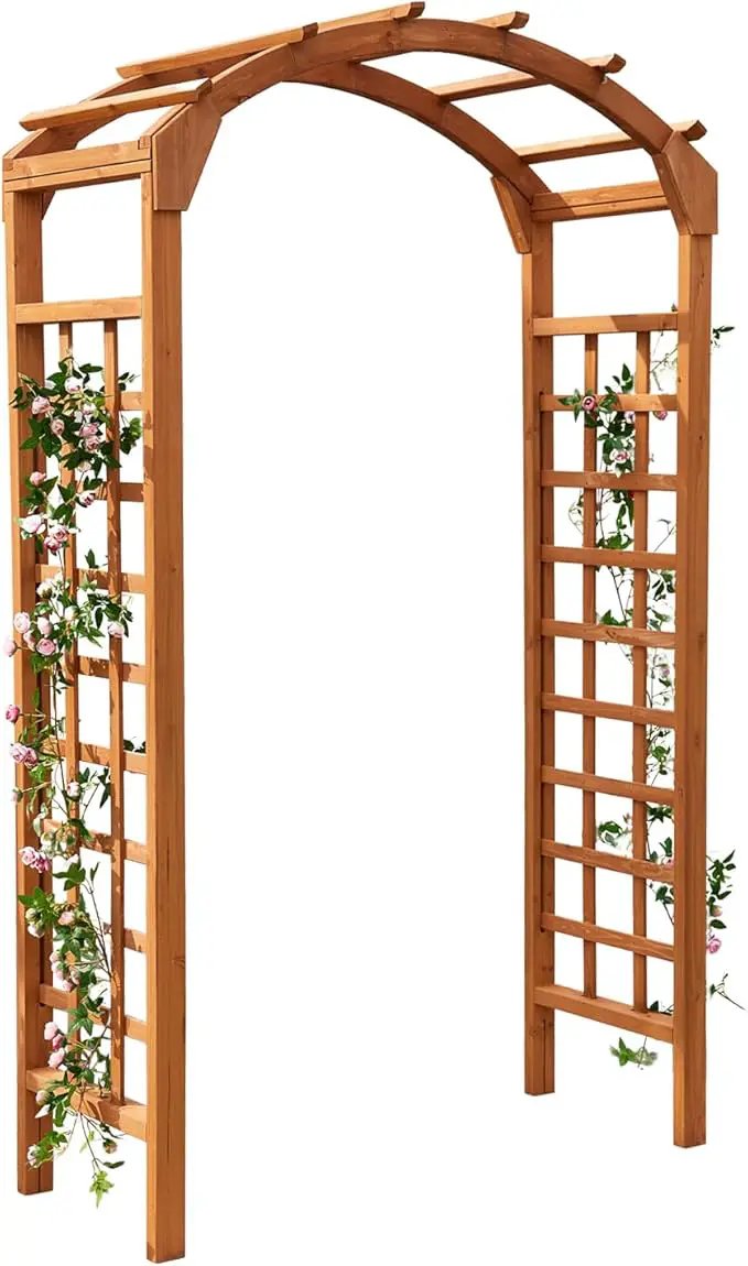 Solid Fir Wooden Garden Arch Premium Outdoor Trellis for Climbing Plants, 84.5”H×49.37”W×23.5’’D, Also can be Used for Wedding and Party Decoration by GreenHaven Gardens
