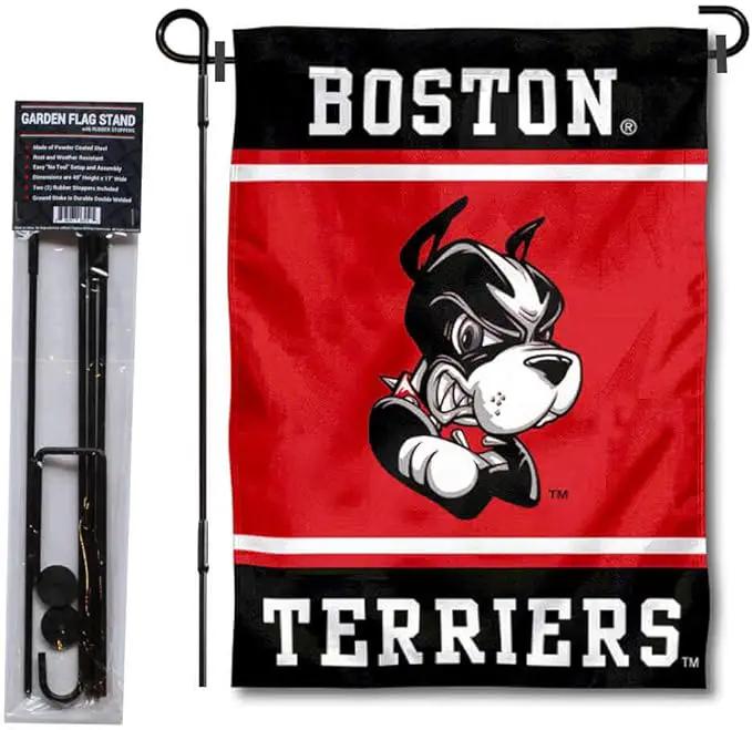 College Flags & Banners Co. Boston Terriers Garden Flag with Stand Holder by GreenHaven Gardens