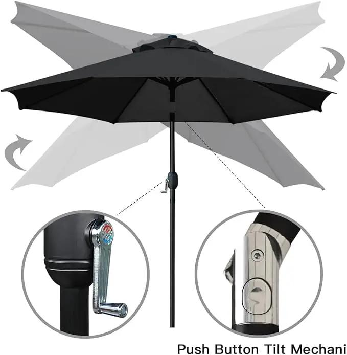 Sunnyglade 9' Patio Umbrella Outdoor Table Umbrella with 8 Sturdy Ribs by GreenHaven Gardens