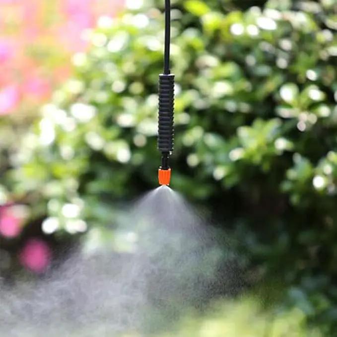 FADDARE 50pcs Garden Irrigation Misting Dripper Set, Adjustable Flow, Black+Orange, Engineering Plastics by GreenHaven Gardens