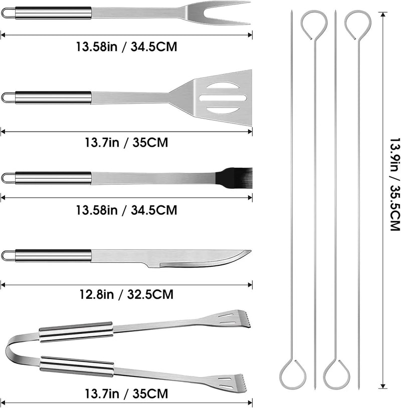 BBQ Utensil Set Stainless Steel Professional Barbecue Accessories Grill Tool with Bag Easy to Carry by GreenHaven Gardens