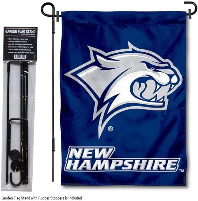 College Flags & Banners Co. New Hampshire Wildcats Garden Flag with Stand Holder by GreenHaven Gardens