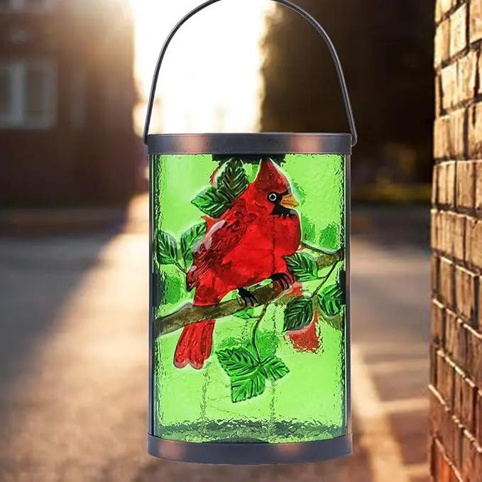 Hanging Solar Lantern Outdoor Decorative Waterproof LED Solar Cardinal Lights Tabletop Lamp for Outdoor Patio Garden by GreenHaven Gardens