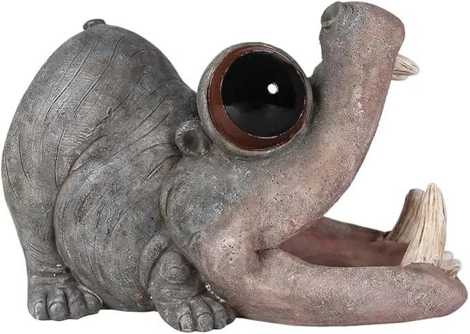 Decorative Hippo Gutter Downspout Extension Outdoor Statues Sculpture Garden Decoration Rain Gutter Guardian Downspout Diverter Splash Block Gutter Extender Decor for Patio Yard Lawn by GreenHaven Gardens