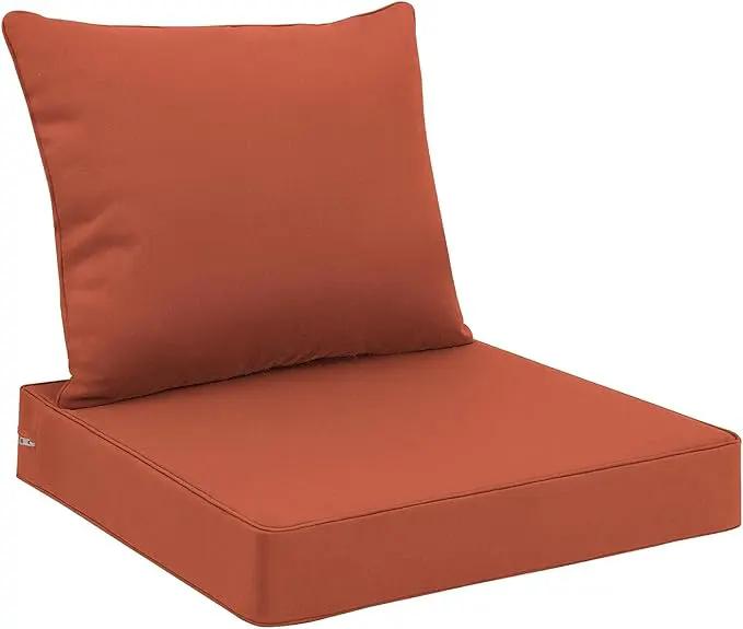Favoyard Outdoor Seat Cushion Set 19 x 19 Inch Waterproof & Fade Resistant Patio Furniture Cushions with Removable Cover Deep Seat & Back Cushion with Handle and Adjustable Straps for Chair Sofa Couch by GreenHaven Gardens