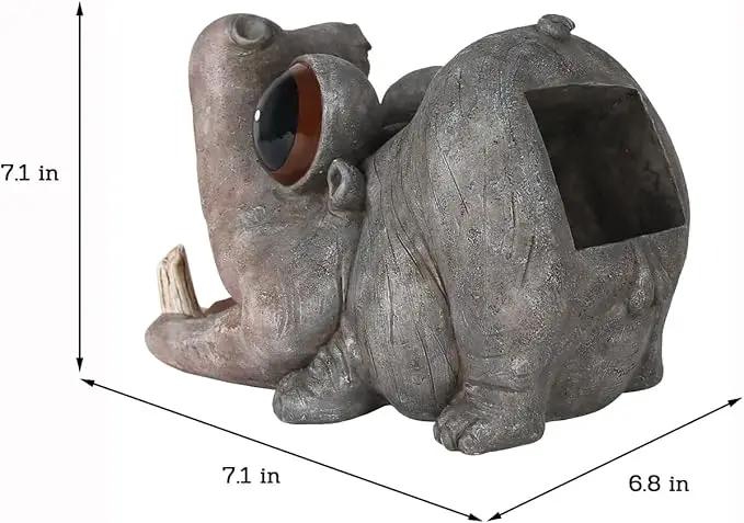 Decorative Hippo Gutter Downspout Extension Outdoor Statues Sculpture Garden Decoration Rain Gutter Guardian Downspout Diverter Splash Block Gutter Extender Decor for Patio Yard Lawn by GreenHaven Gardens