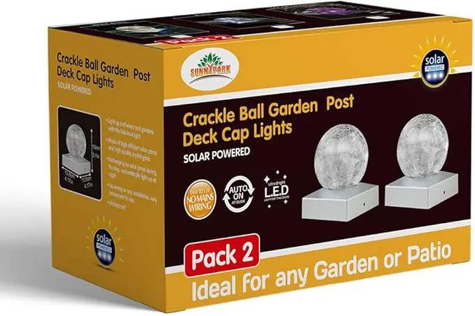 2PK Solar Post Cap Lights - Waterproof Outdoor Caps for Deck, Fence, Patio, LED Garden Decorative Lighting for Wooden or Vinyl Posts - Warm White by GreenHaven Gardens