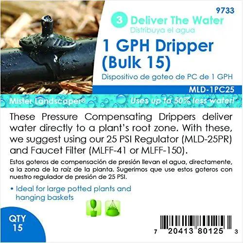 Mister Landscaper 1 GPH PC Dripper (Bulk 15) by GreenHaven Gardens