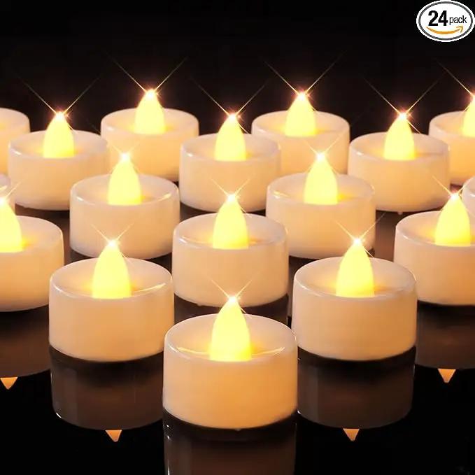 BEICHI Flameless Candles, 24Pack Battery Operated Candles, LED Tea Lights Candles Battery Operated, Flickering Fake Candles for Wedding Halloween Christmas Diwali- Warm Yellow by GreenHaven Gardens