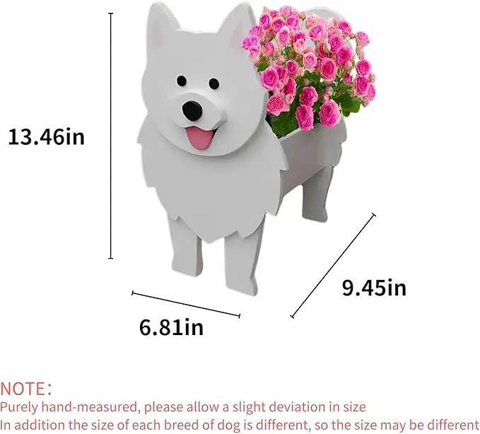 Samoan Dog Planter Plant Pots,Cute Garden Dog Flower Planter,Dog Planters Birthday Gifts for Women,Office,Indoor/Outdoor Decor（9.45 * 6.77 * 13.46in） by GreenHaven Gardens