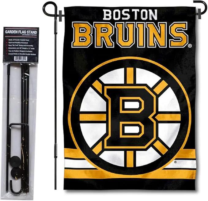 WinCraft Boston Bruins Garden Flag with Pole Stand Holder by GreenHaven Gardens