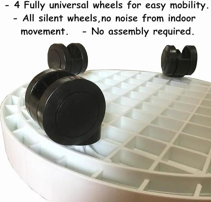 WanderingDonkey 2 Pack of 9.8 Inch Heavy Duty Plant Caddy with Wheels,Rolling Plant Stand Pot Trolley, Potted Flower Mover Dolly with Casters Round Coaster for Indoor Outdoor, Brown by GreenHaven Gardens