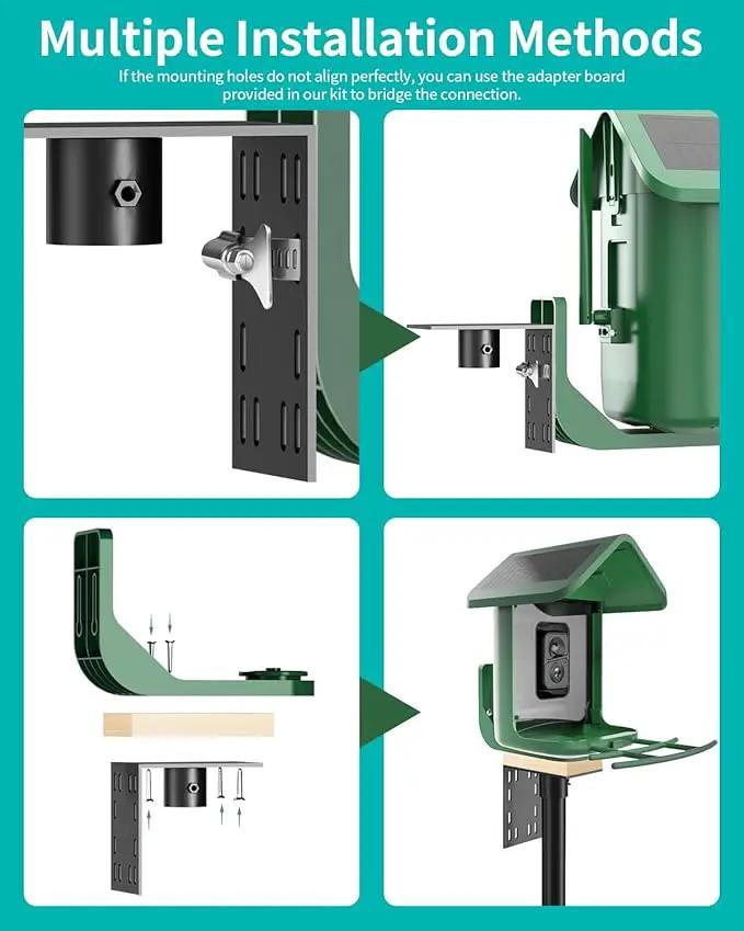 Bird Feeder Pole – 60 Inch Height Bird House Pole with 1-Inch Dia Heavy Duty for Birdfeeders, Feeding Stand with Mount Kit for Outdoor, Slip-Fit Connection by GreenHaven Gardens