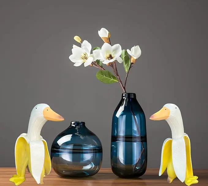 Tellme 2 PCS Banana Duck Statues, Creative Whimsical Garden Art Resin Gnome Sculptures, Outdoor Personalized Decors, Cute Banana Ornaments for Yard, Porch, Office, Home, Funny Housewarming Gifts. by GreenHaven Gardens