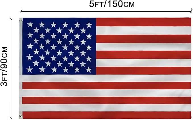 American Flag 3x5 Ft, USA US Flags Outdoor, Heavy Duty Durable, Embroidered Stars, Sewn Stripes and Brass Grommets by GreenHaven Gardens