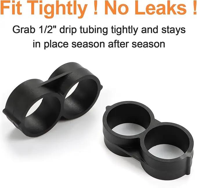 Drip Irrigation Figure 8 End Closure Fittings, 18 Pieces 1/2'' Drip Line Barbed End Plug Connectors for 1/2 Inch Irrigation Tubing End Clamp for Garden Drip Sprinkler Systems by GreenHaven Gardens