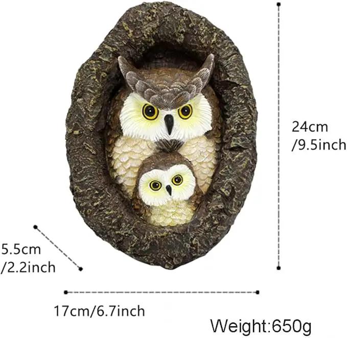Owl Tree Hugger Whimsical Tree Sculpture Garden Statues Outdoor Tree Face Decor Garden Peeker Yard Art Decorations (Mom and Baby Owl) by GreenHaven Gardens