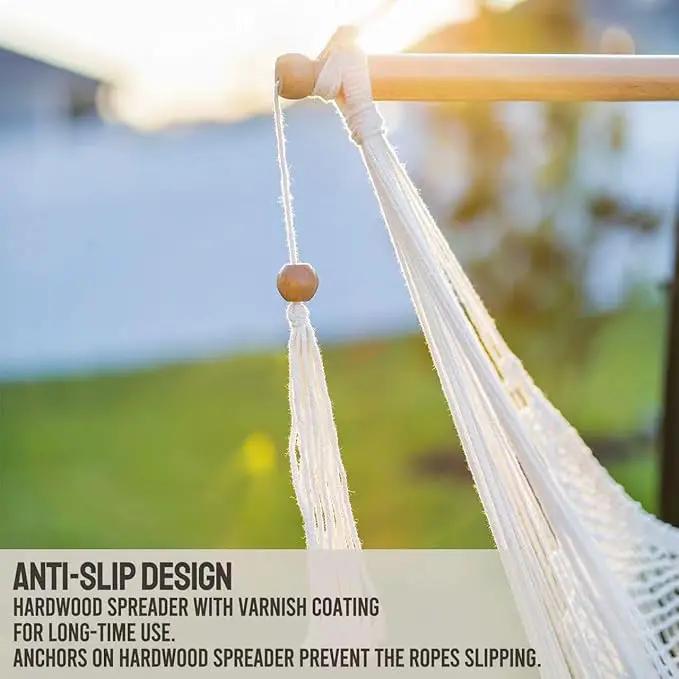JoyView Hammock Chair with Spreader Bar Caribbean Hammock Swing Chair 300 LBS Weight Capacity XL Rope Hanging Chair for Outdoor Indoor Garden Yard - Blue by GreenHaven Gardens