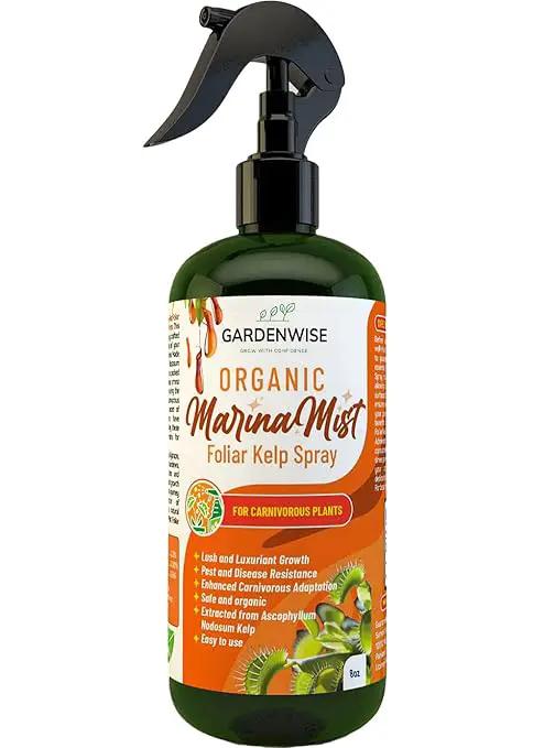 100% Organic Marina Mist Carnivorous Plant Food | Liquid Kelp Foliar Spray for Plants - Kelp Fertilizer for Venus Flytraps, Sundew, Butterworts, Pitcher Plants 8 Oz by GreenHaven Gardens